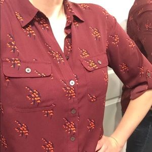 Loft size small blouse with flower pattern